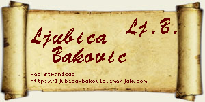 Ljubica Baković vizit kartica